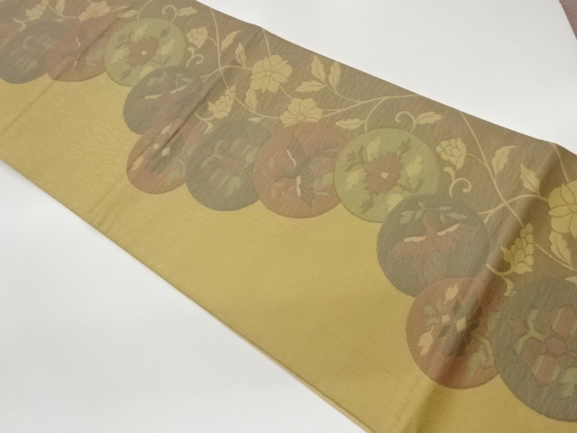 JAPANESE FUKURO OBI / WOVEN FLOWER ARABESQUE